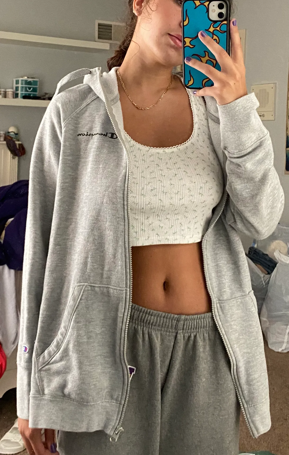 Champion grey zip up - Image 2