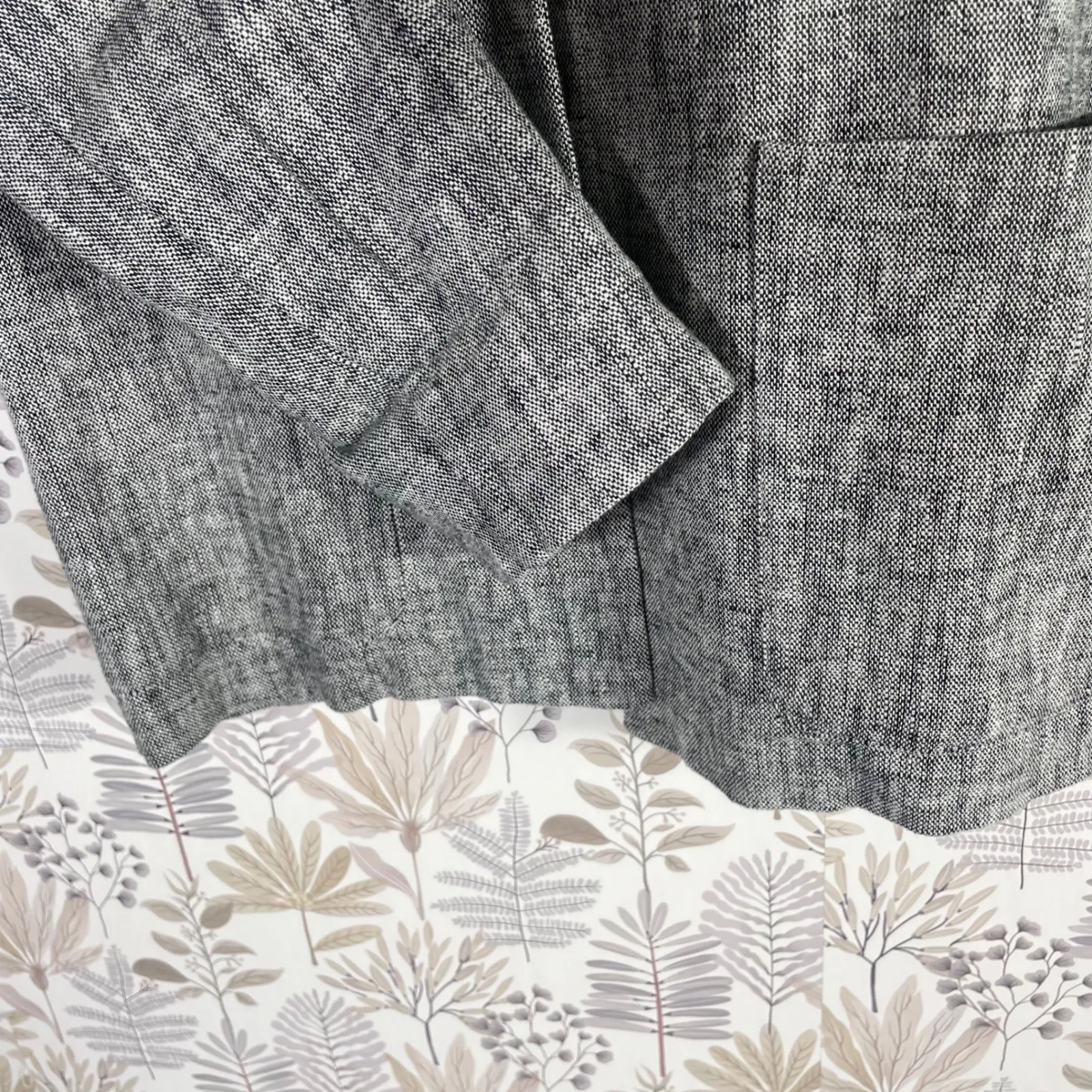 Coldwater‎ Creek Women's 8P Gray Linen Cotton Blazer Jacket  3/4 Sleeve Career - Image 3