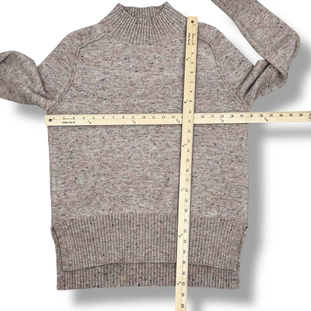 Loft Speckled Mock Neck Space Dyed Tunic Sweater Tan Multi Size Small - Image 11