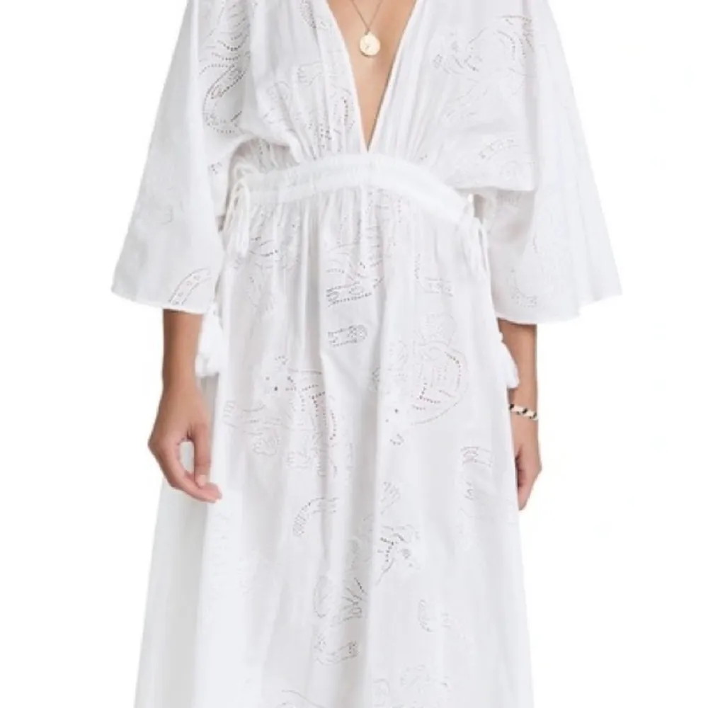 NWT SOLID & STRIPED Eyelet Tiger White Kaftan Cover-up Size Medium - Image 92