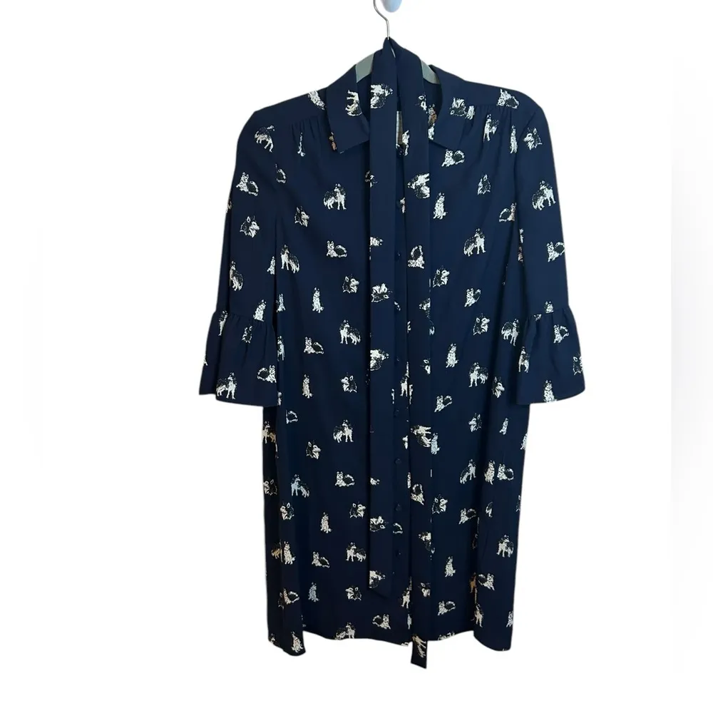 Kate Spade Husky Print Belted Button Front Dress - Image 2