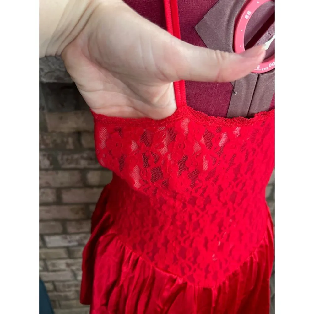 Cinema Etolie negligee nightgown red lace sheer sexy lovcore Size M - Image 7