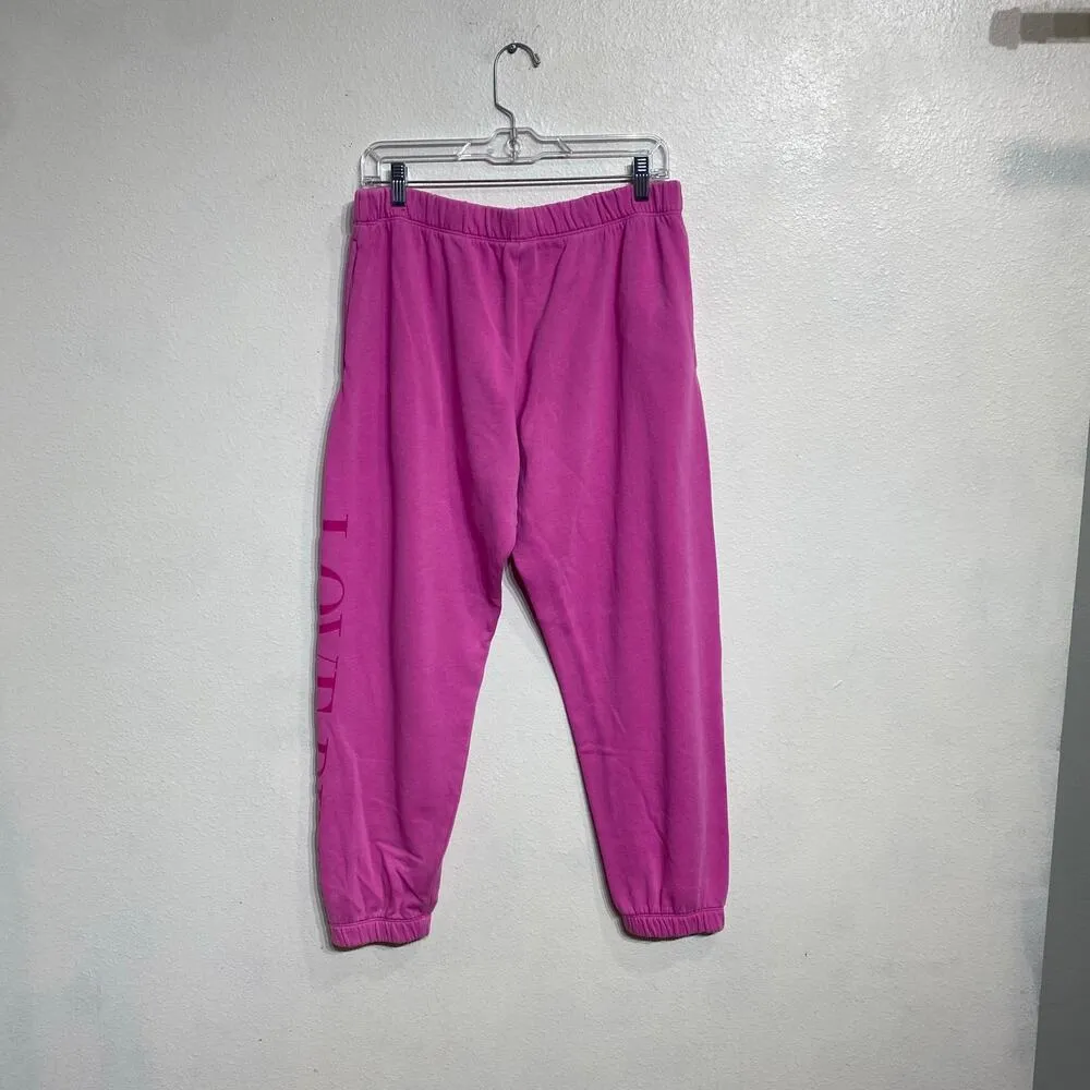 Victoria's Secret Pink Hot Pink Logo Joggers Sz L Size L - Image 9