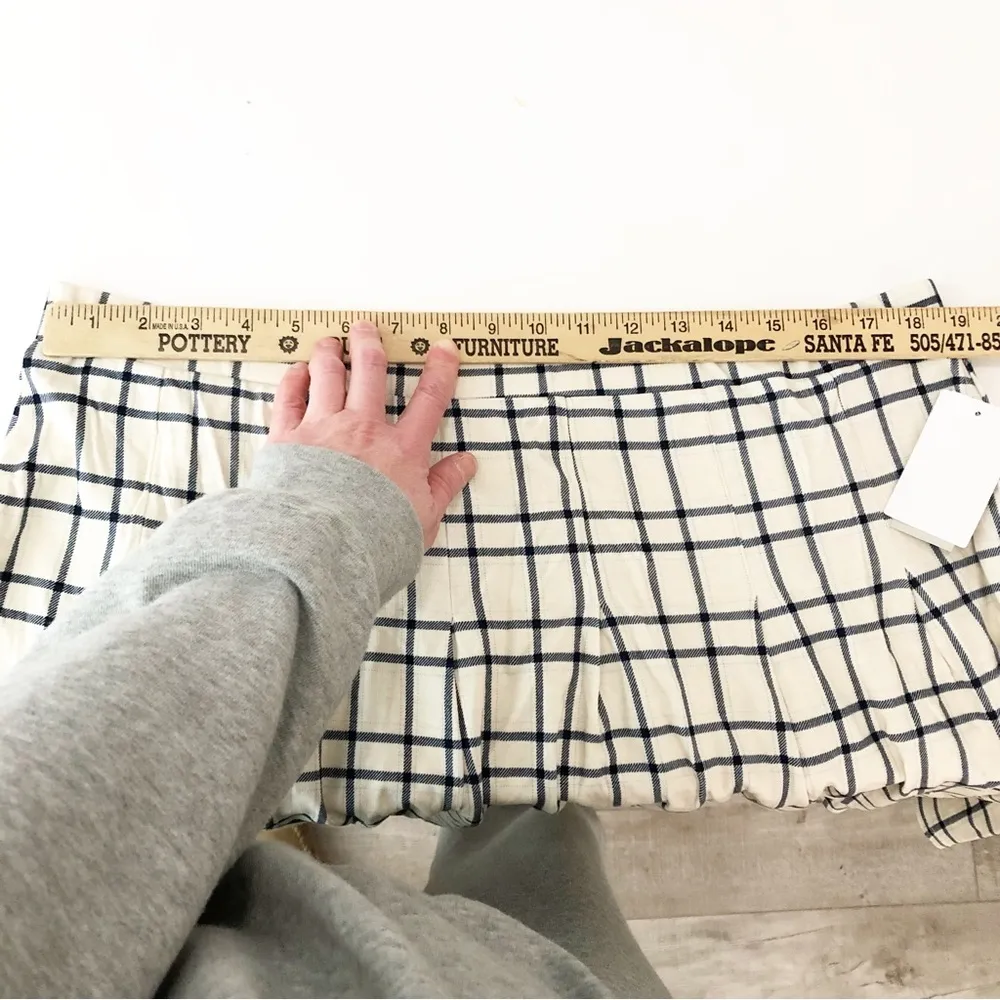 bp Amanda Tennis Mini Skirt Windowpane Print Beige Blue Size 2X NWT - Image 8