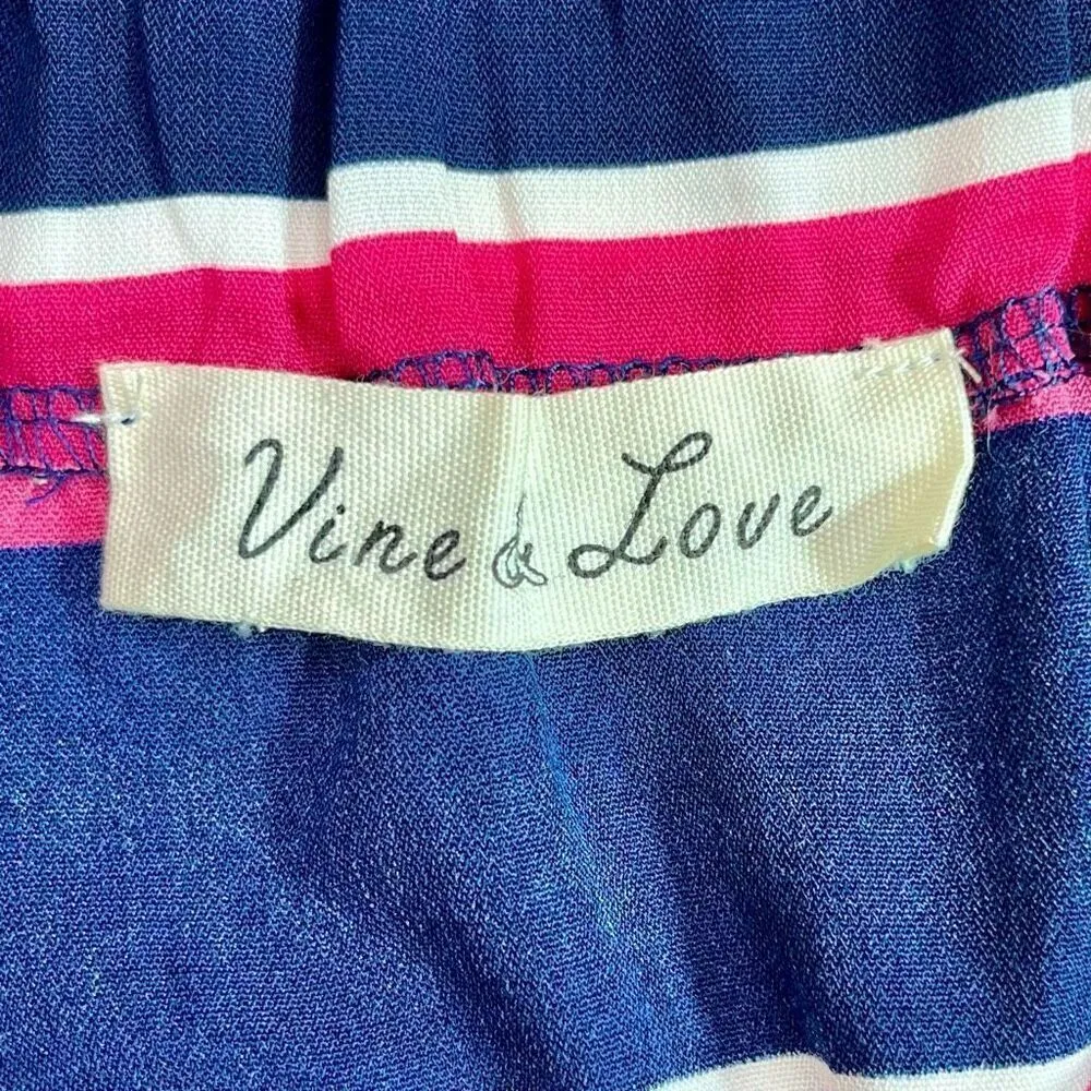 Vine & Love  Color Block Stripe Off The Shoulder Blouse Medium - Image 5