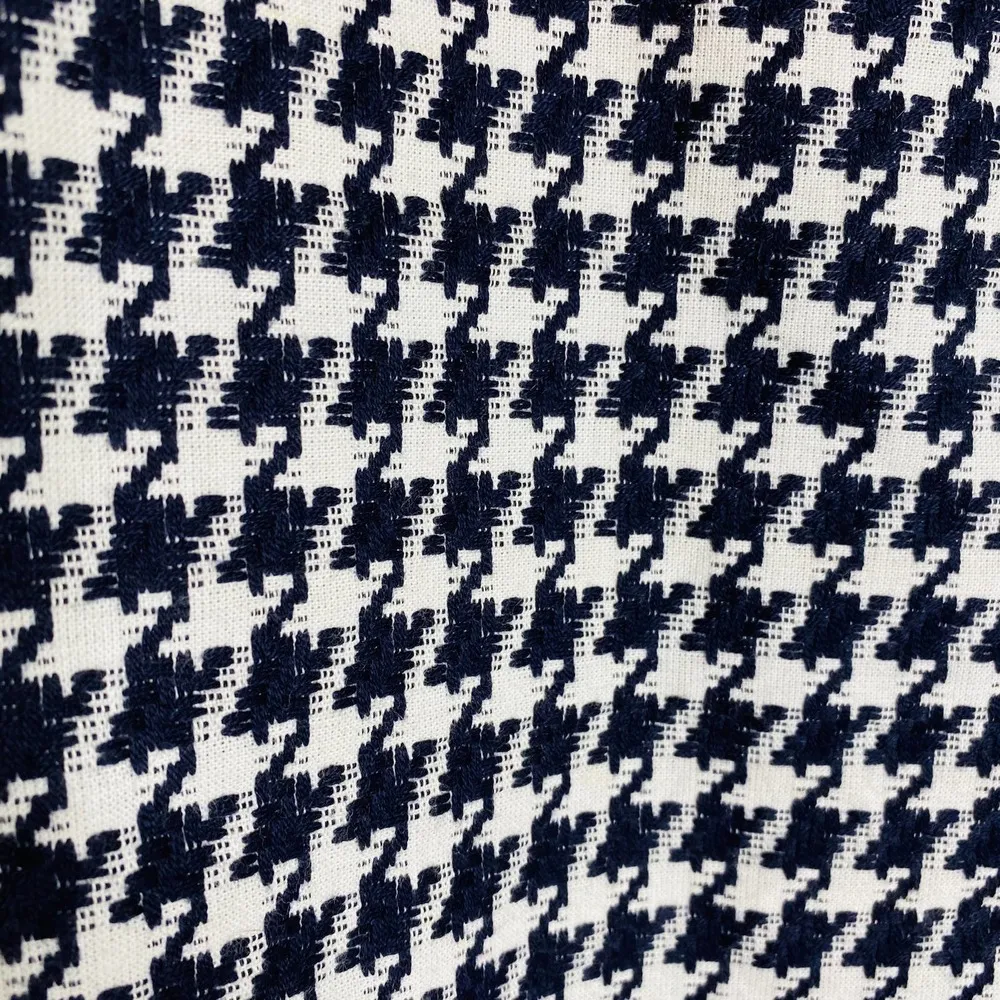 Talbots Houndstooth Plaid Navy & White Straight Pencil Woven Skirt Size 4 Small - Image 4