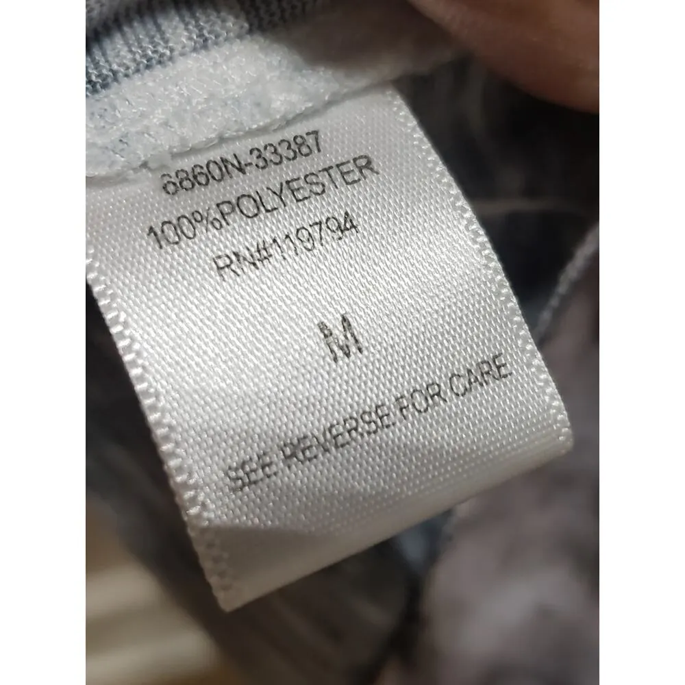 One World Live And Let Live Blouse Top Women Medium Multi Beaded Butterfly Print Gray - Image 7