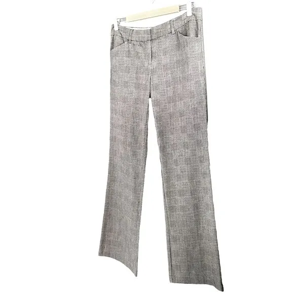 Norma Kamali Pants Black & White Glen Plaid Wide Leg Dress Trouser Womens Size 6 - Image 5