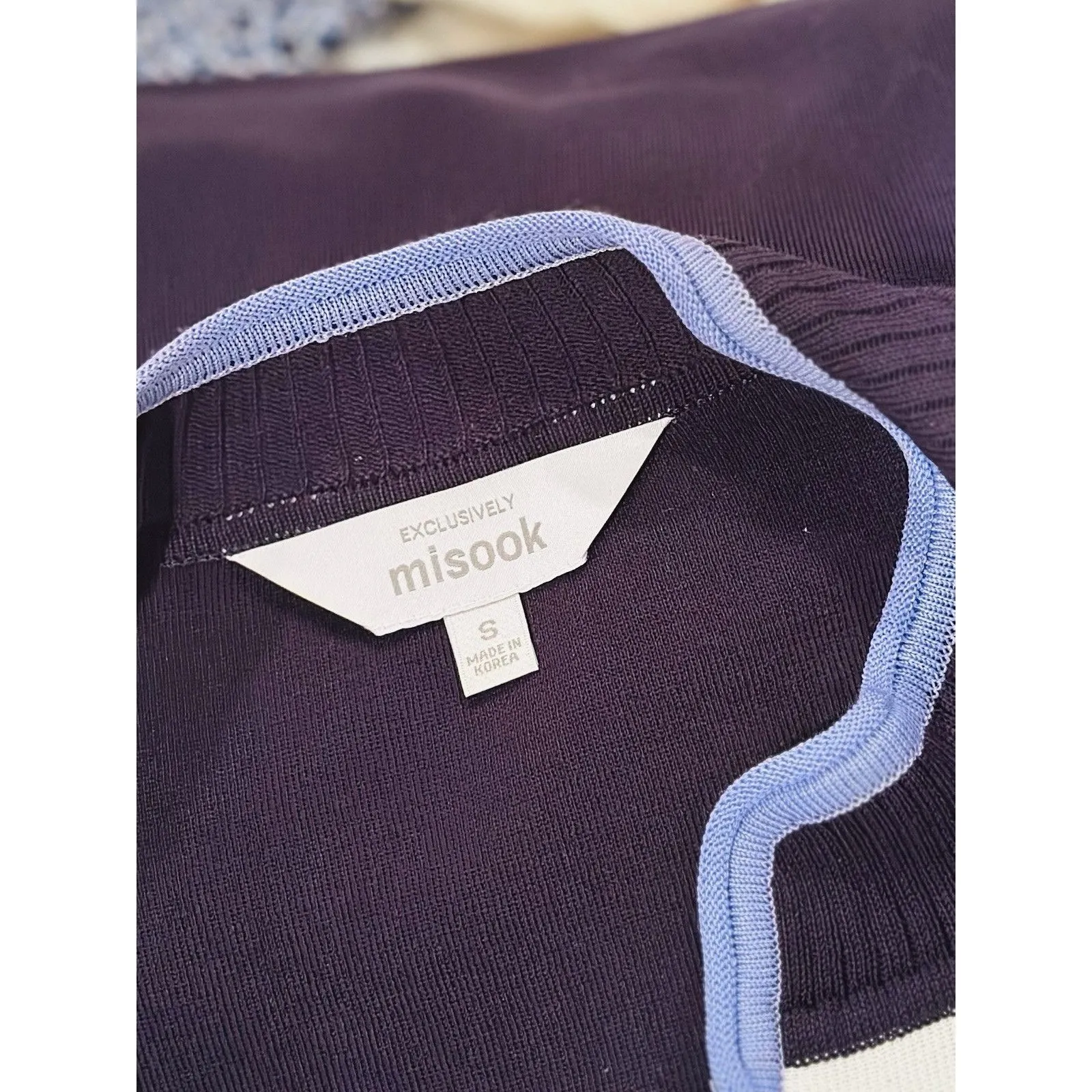 Exclusively Misook Black Purple White Zipper Sweater Jacket Size S Small EUC!!! - Image 3