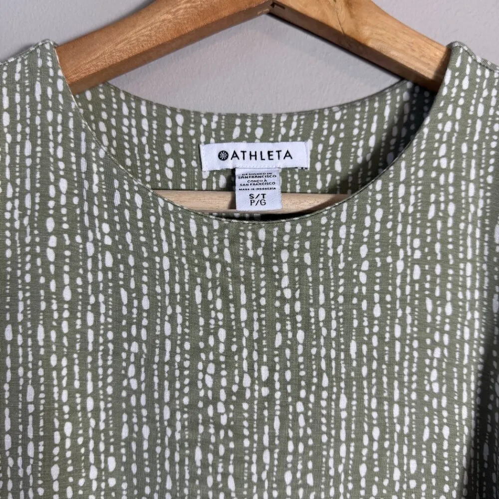 Athleta Santorini Thera Printed Dress Women's ST Small Tall Green UPF 50 Active - Image 7