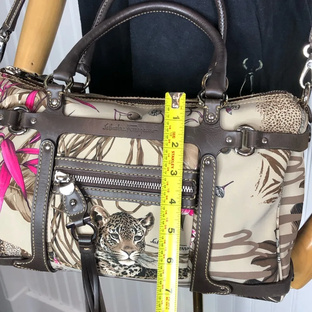 SALVATORE FERRAGAMO Leopard Tiger Jungle Animal Crossbody Shoulder Bag NWOT - Image 11