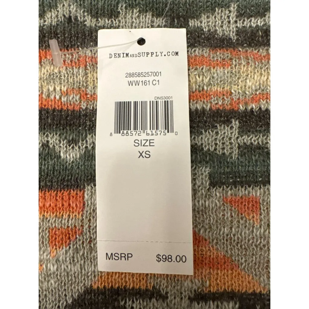 Denim & Supply Ralph Lauren Aztec Sweater XS NWT Southwestern Tribal Boho Cotton - Image 3