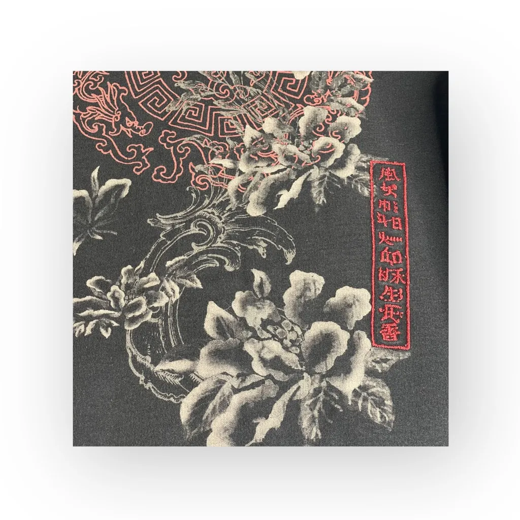 Rare: Y2K Lucky Brand ✌︎︎ Asian Embroidered Zip Track Jacket ✌︎︎ Black Red ✌︎︎ M - Image 6