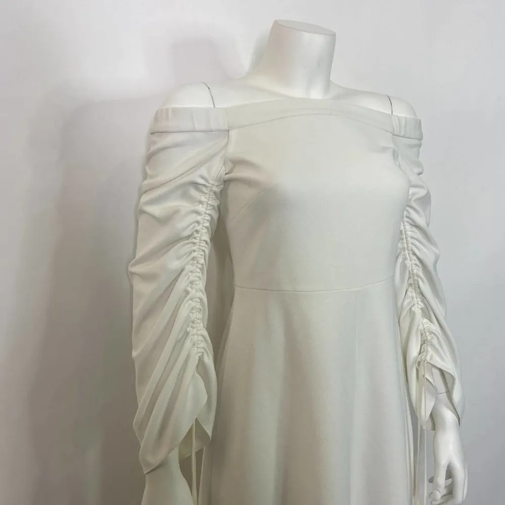 TIBI White Off the Shoulder Midi Dress - Image 85