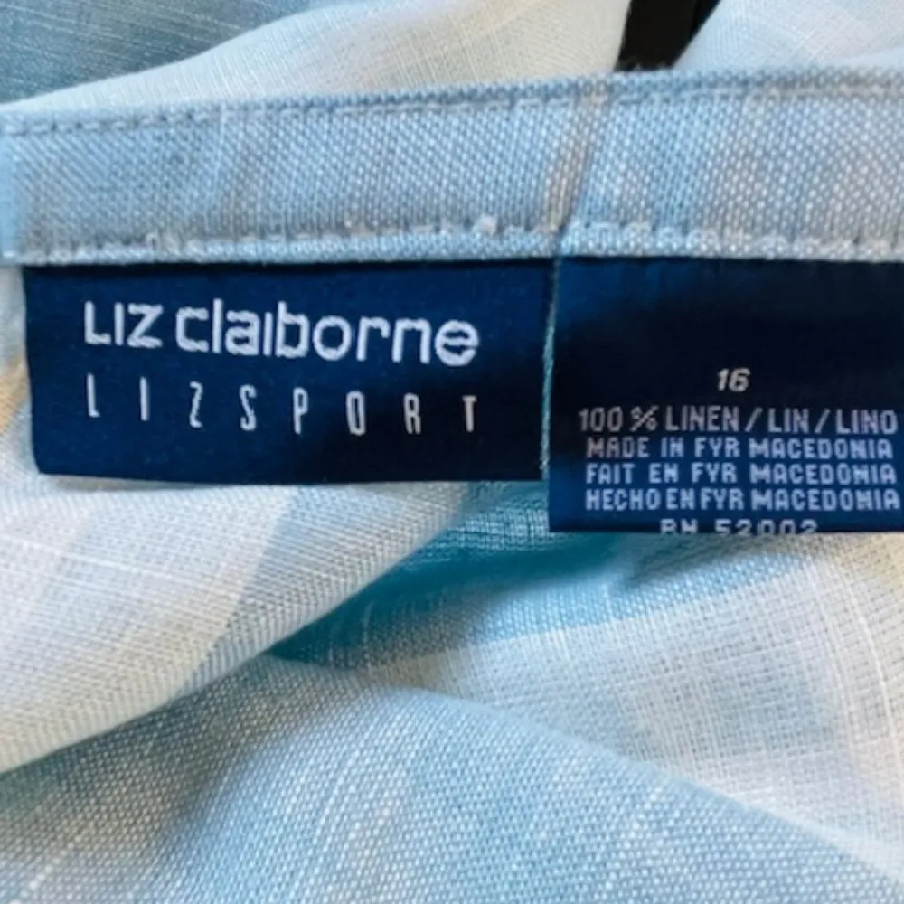 Vintage Liz Claiborne Sport Womens 100% Linen Bias Stripe Maxi Skirt 16 - Image 3