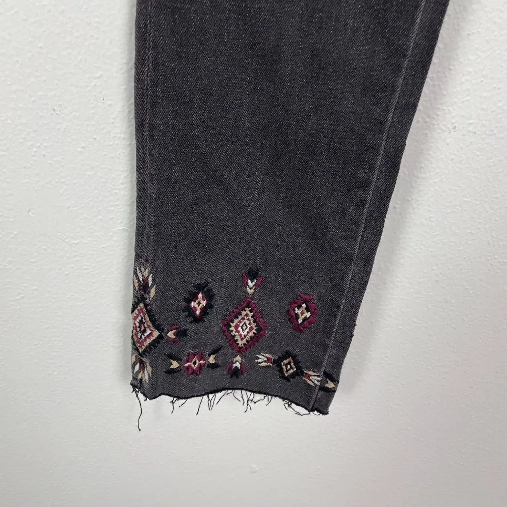 Driftwood‎ Woman's 25 Black Colette Style Aztec Embroidered Skinny Leg Jeans - Image 5