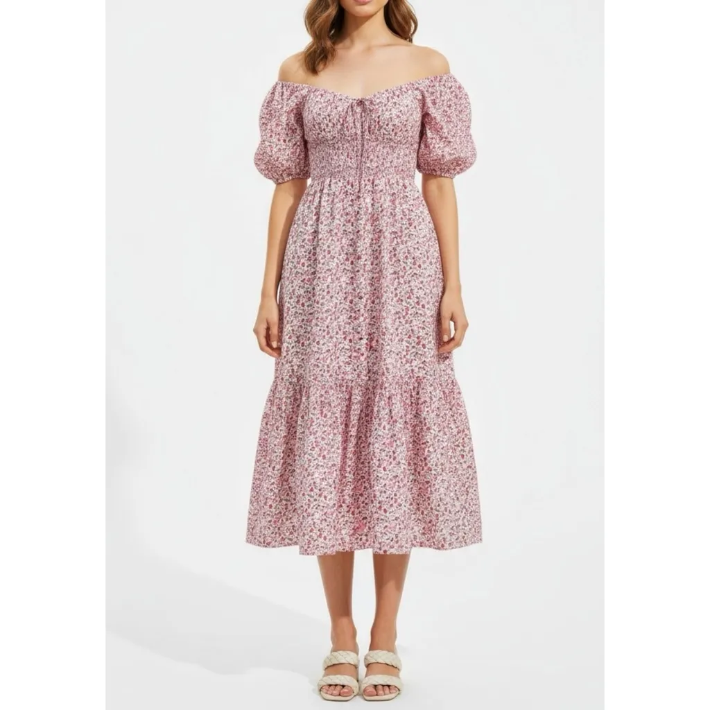 PINK CITY PRINTS Sweetheart Rah Rah Dress, Scarlet Forest, XS - Image 2