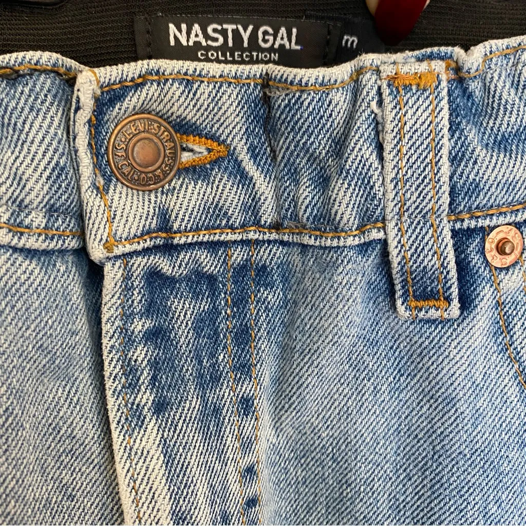 Levi’s X Nasty Gal Patchwork Jeans Embroidered Reworked Denim “After Party” - Image 12