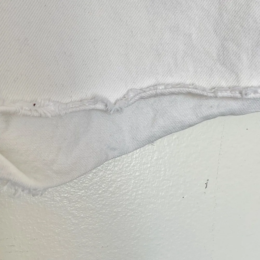 J Crew Re Imagined Womens Relaxed Denim Short In Ecru High Rise Zip Fly Size 32 - Image 11