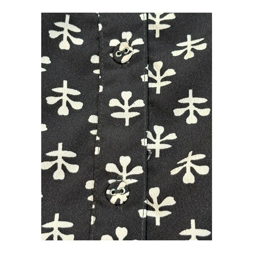 ASOS Mini Dress Black White Print Sleeveless Ruffle Hem Side Cutout Women Size 6 - Image 12