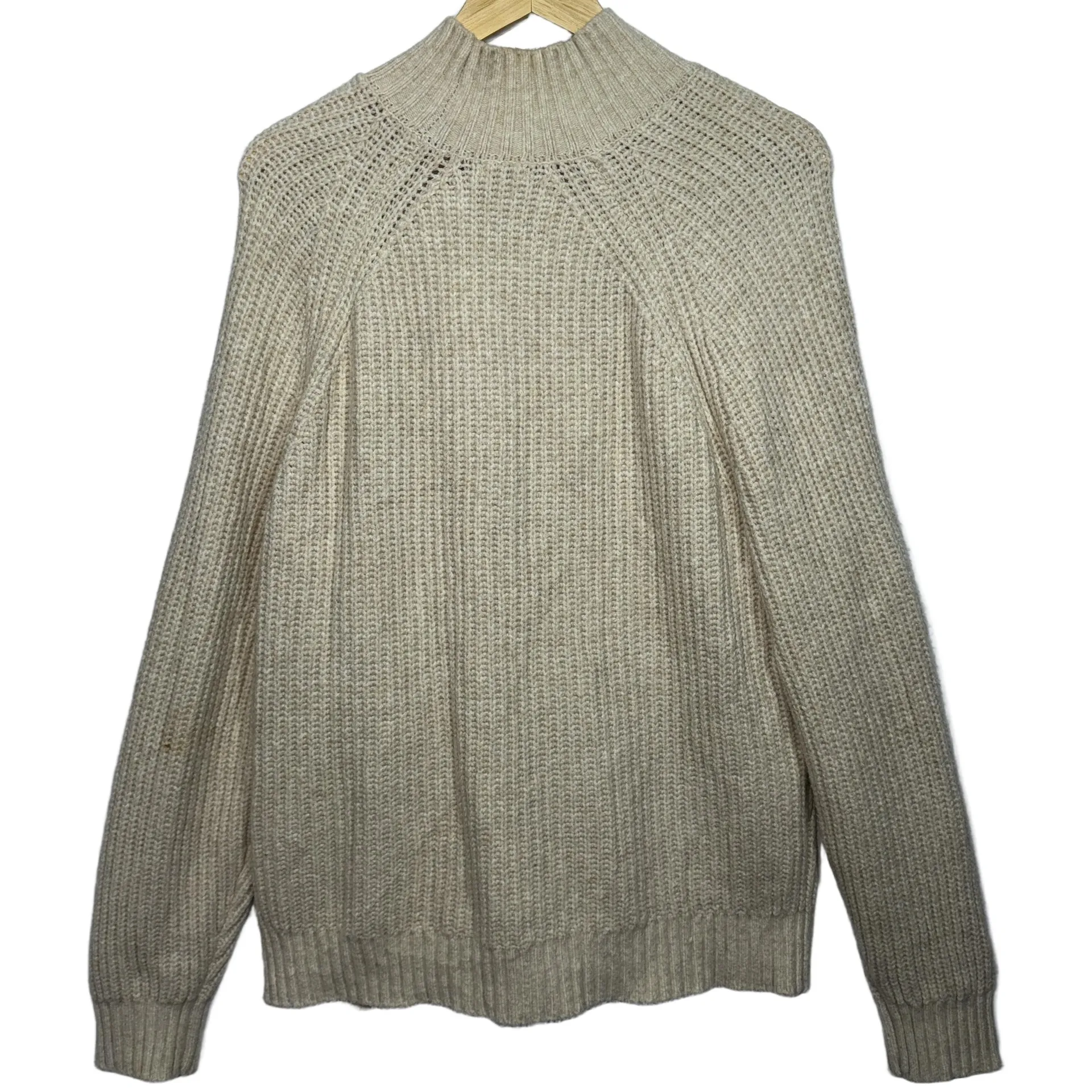 Abercrombie & Fitch Oversized Soft AF Tan Knit Mock Neck Turtleneck Sweater Sz M - Image 2