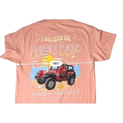 Simply‎ Southern Patrol Sherbet T-shirt Graphics "Sunny Days" sz MEDIUM NWT - Image 7
