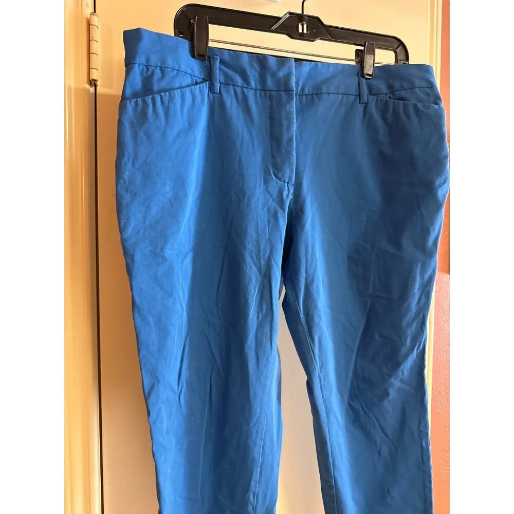 Worthington Womens Blue Ankle Pants Size 12 Cotton & Spandex Blend - Image 2
