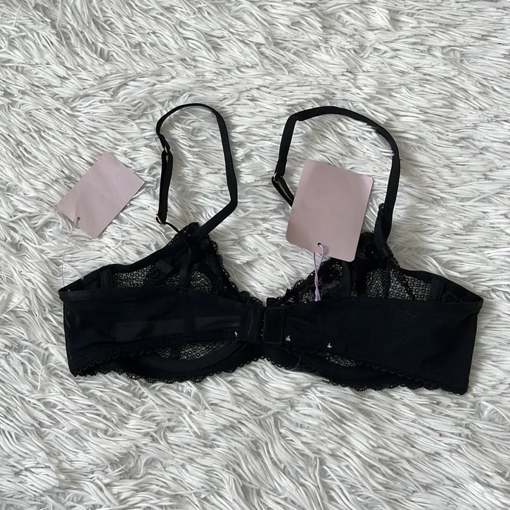 SAVAGE FENTY by Adam Selman Lacy but not Racey Unlined bra in Caviar size 34 B - Image 4