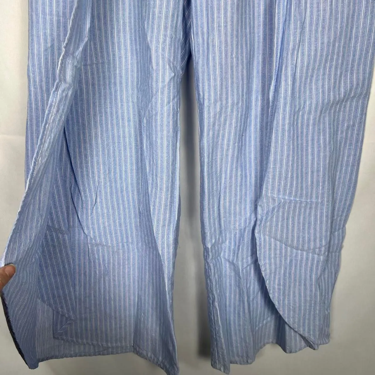 bobi Los Angeles 100% Cotton Pinstripe Wide Leg Pants (XS) - Image 2