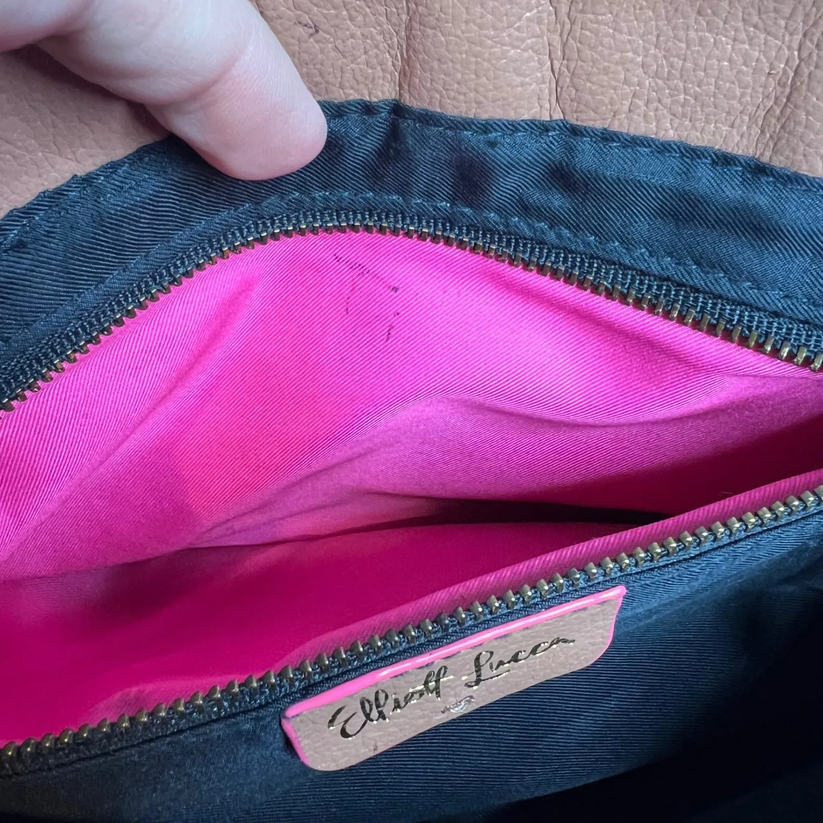 Elliott Lucca Fringe Crossbody Bag Woven Straw Leather Tan Boho Hippie - Image 7