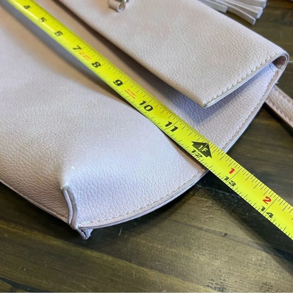 Anthropologie Dreia Envelope Clutch Crossbody Bag Blush Light Pink Vegan Faux - Image 8