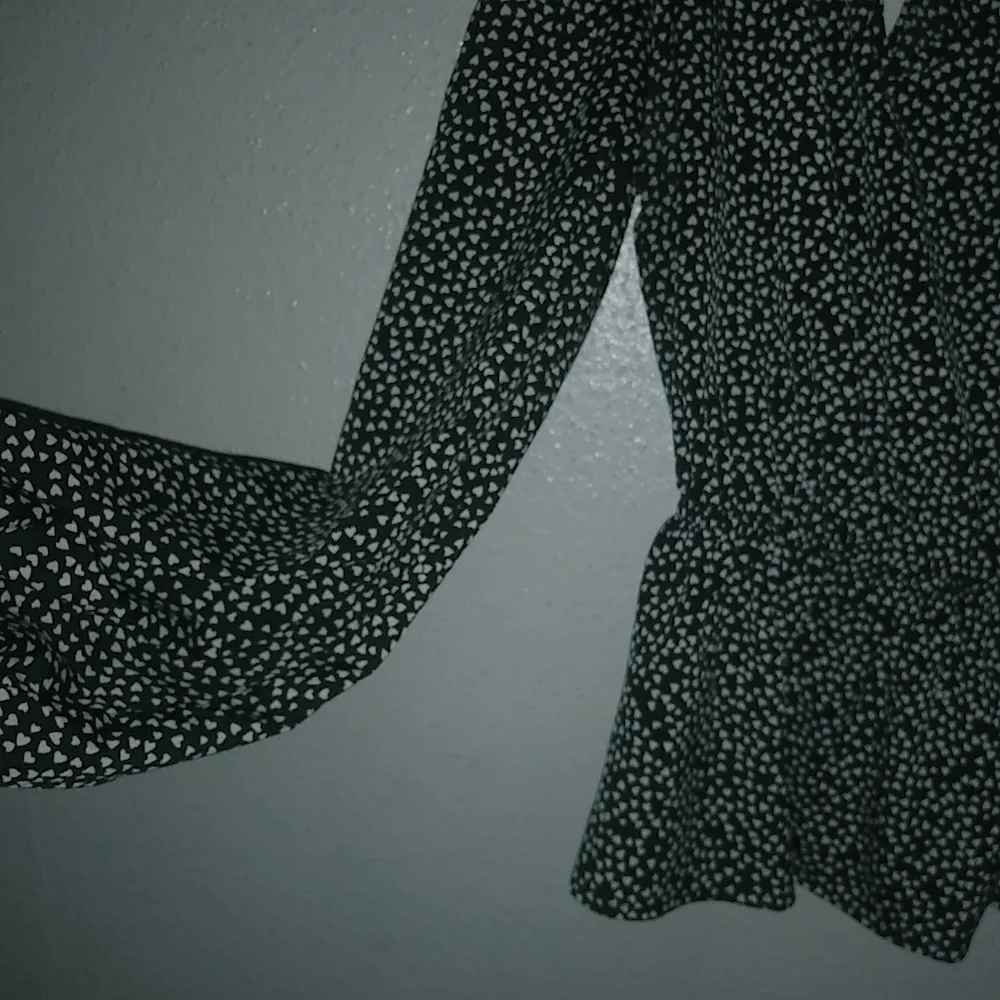 Candies M Hearts All Over Print Black Long Sleeved Feminine Top - Image 11