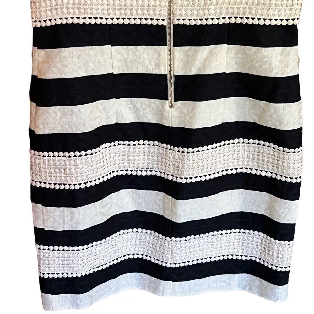 Just Taylor Black and White Striped Body Con dress size 6 - Image 3