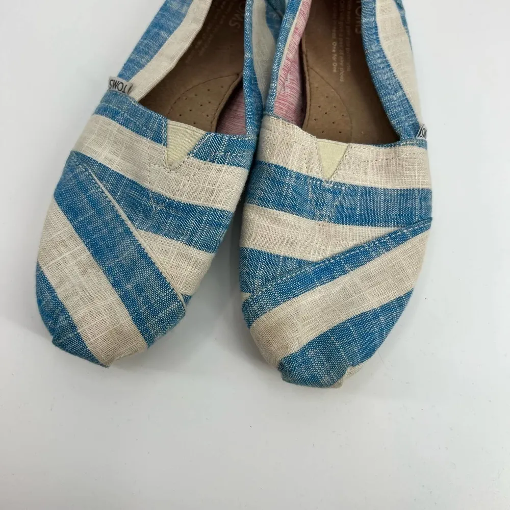 Toms Alpargata Women Classic Alpargata Shoes Blue & White Stripes size 7.5 - Image 3
