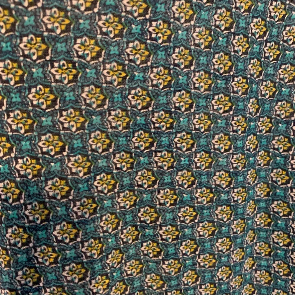 Lucky Brand ‘Live In Love’ Women’s Blouse Blue Long Sleeve V Neck With Tie  Sz L - Image 7