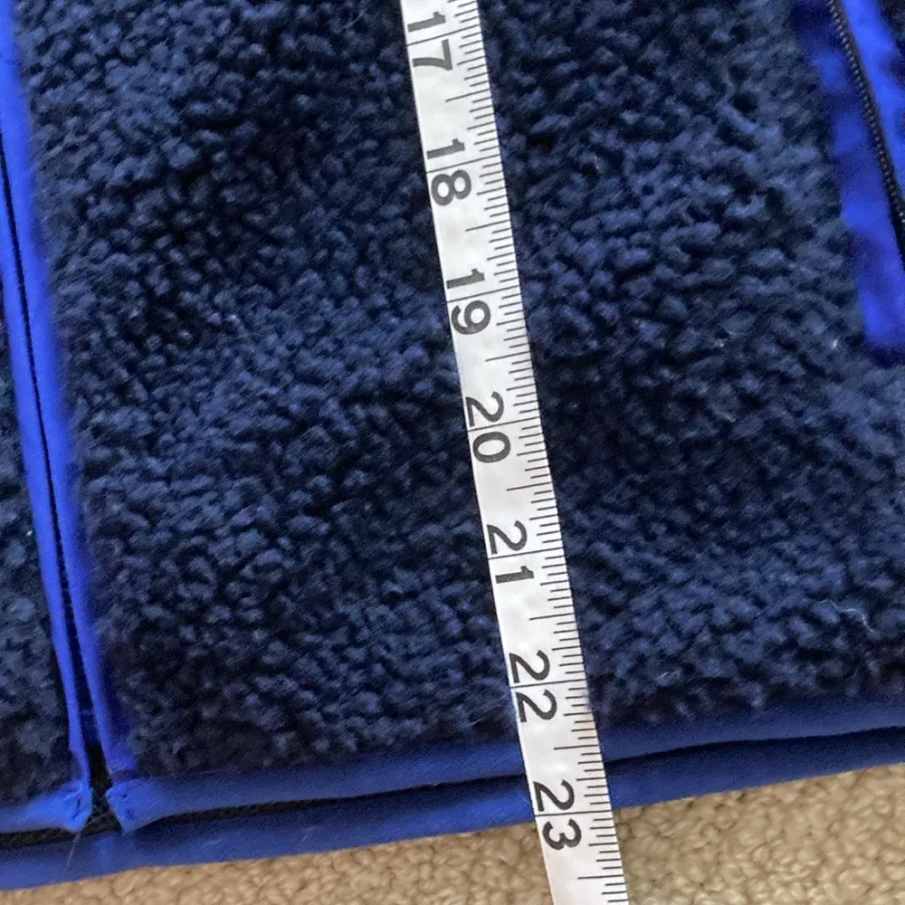 J. Crew Navy Faux Fur Full Zip Sweater Vest Size Small Outerwear Jacket Like New - Image 6