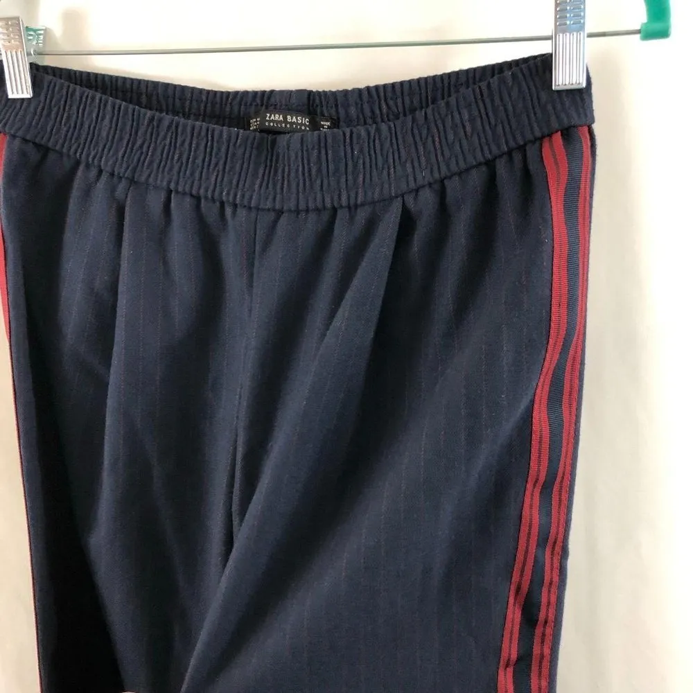 Zara Basic Womens Pants Ankle Jogger Pinstripe M - Image 3