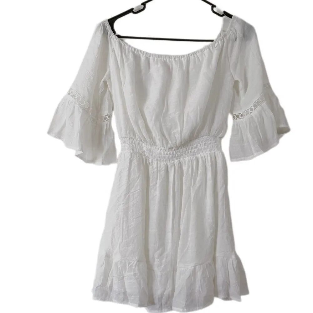 Pink Lily White Boho‎ Dress - Image 3