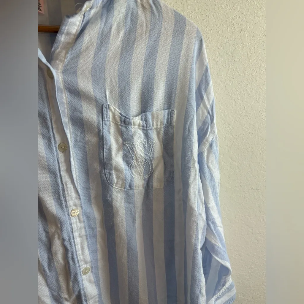 Victoria’s Secret Blue White Striped Pajamas XS - Image 2