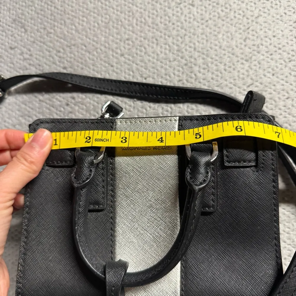 Michael Kors Metallic Center Stripe Dillon Mini Top Zip Crossbody EUC - Image 6