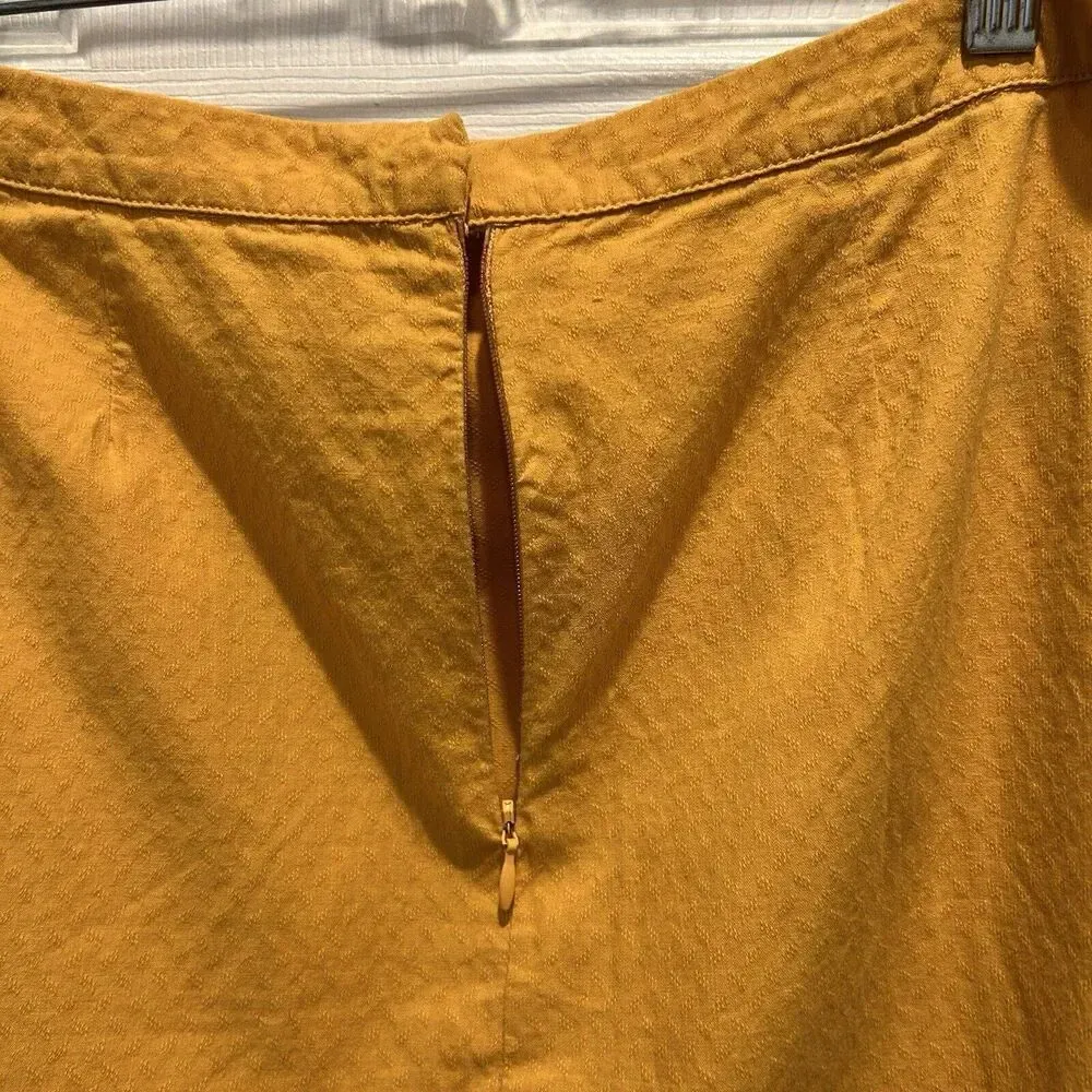 Tulle Anthropologie Yellow Mini Skirt Zip 100% Cotton‎ Lightweight Pockets Small - Image 7