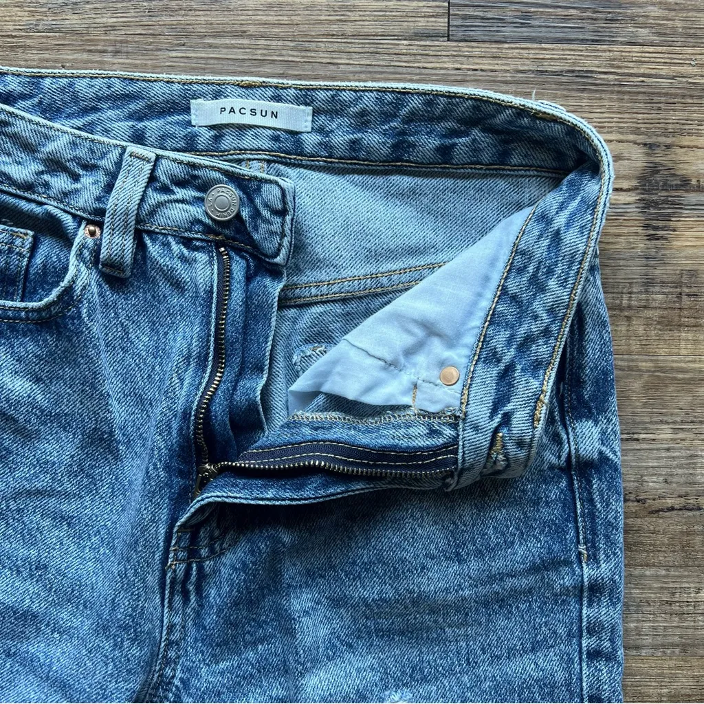 Pacsun Womens 90’s Boyfriend Denim Ripped Distressed Jeans Sz 24 Light Wash Blue - Image 7