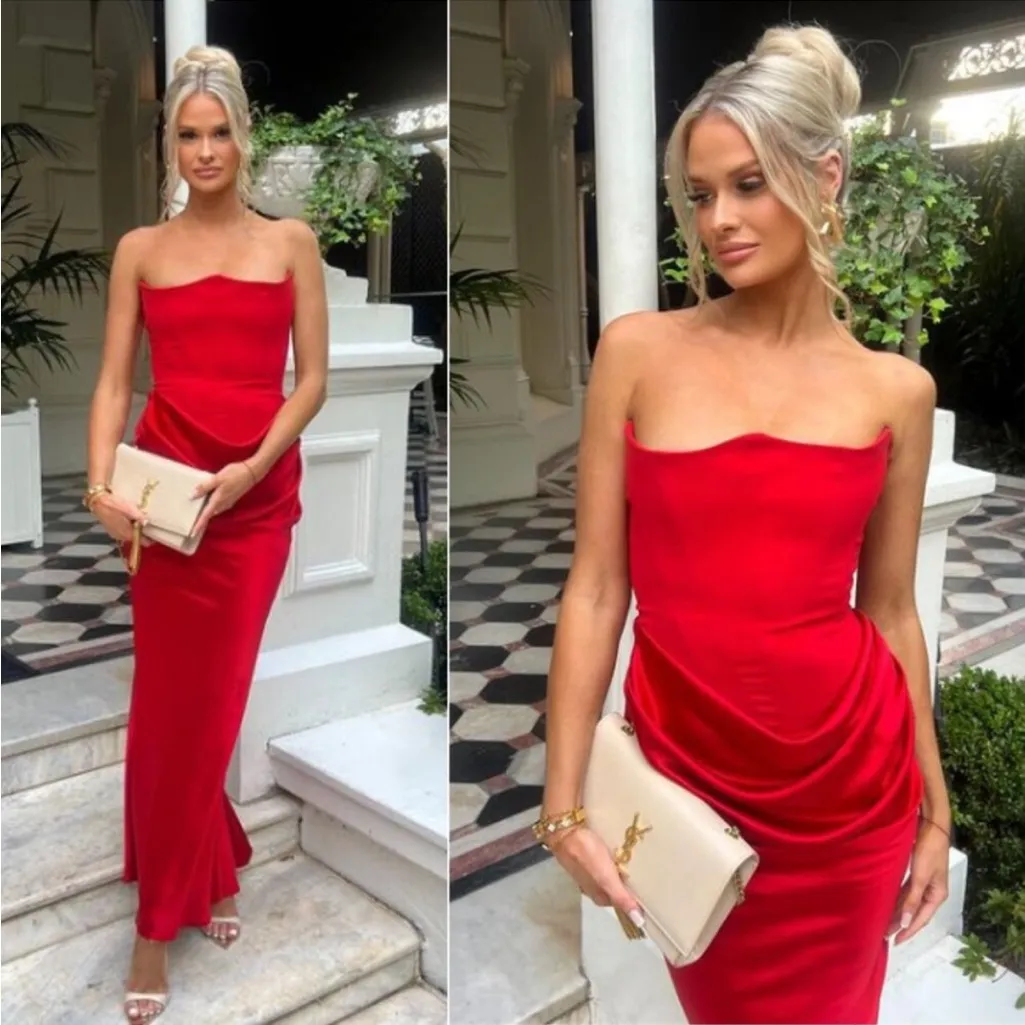 HOUSE OF CB 'Persephone'‎ Scarlet Strapless Corset Maxi Dress NWOT size XS A-C - Image 3