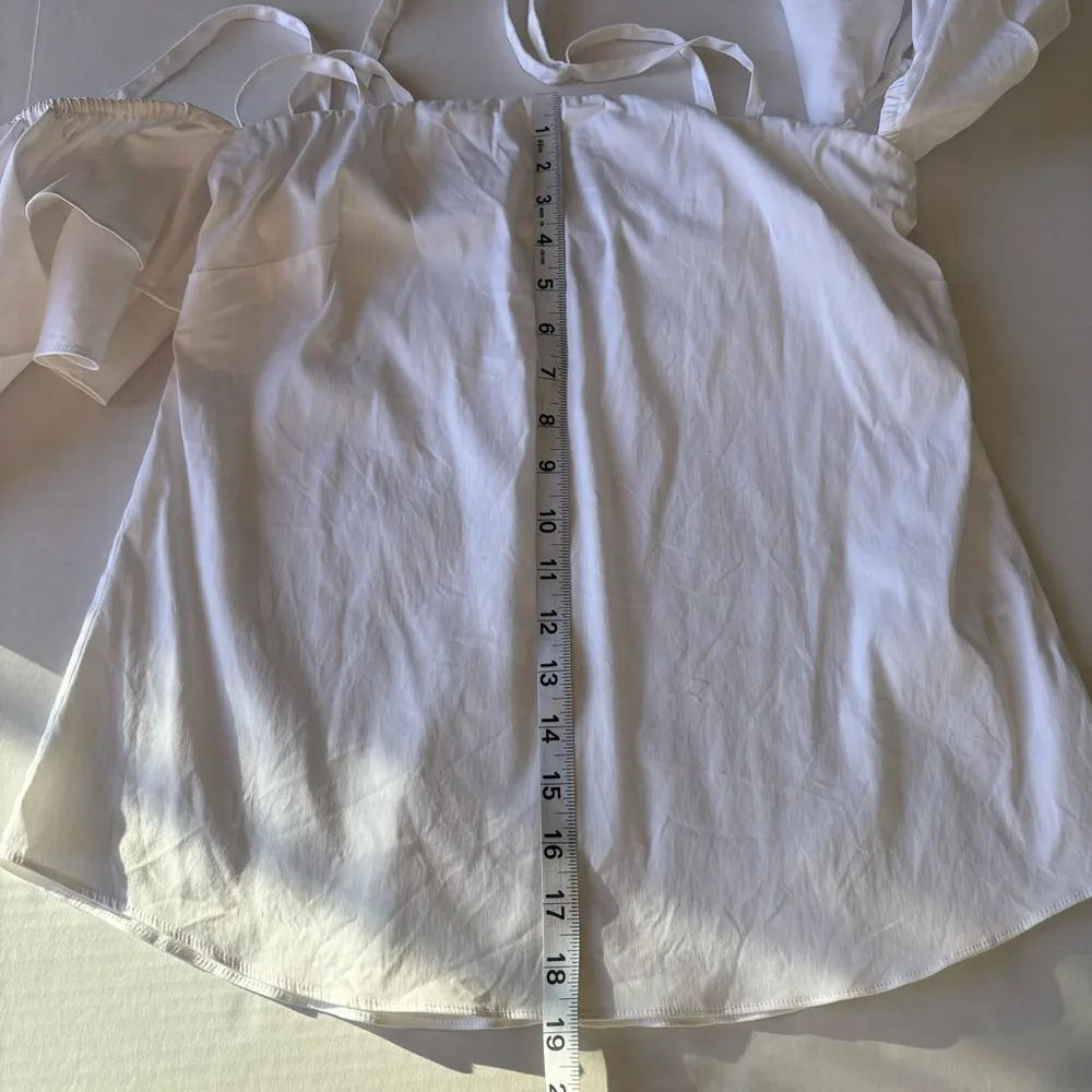 White House black market Indie cold shoulder blouse white tiered ruffle sleeve 4 - Image 11