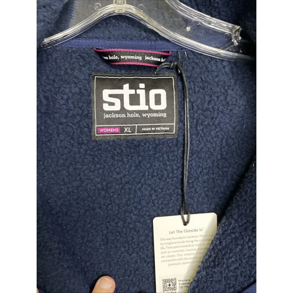 Stio Women’s Sweet water Fleece Full Zip Hoodie Mountain Shadow XL MSRP $159 Blue - Image 9