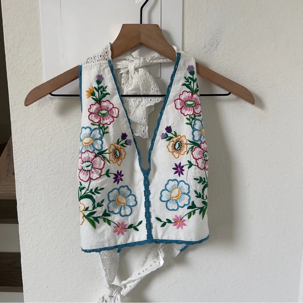 NWT Free People Lucy Mae Shorts and Halter Tank Set in Floral Cream Combo - Image 7