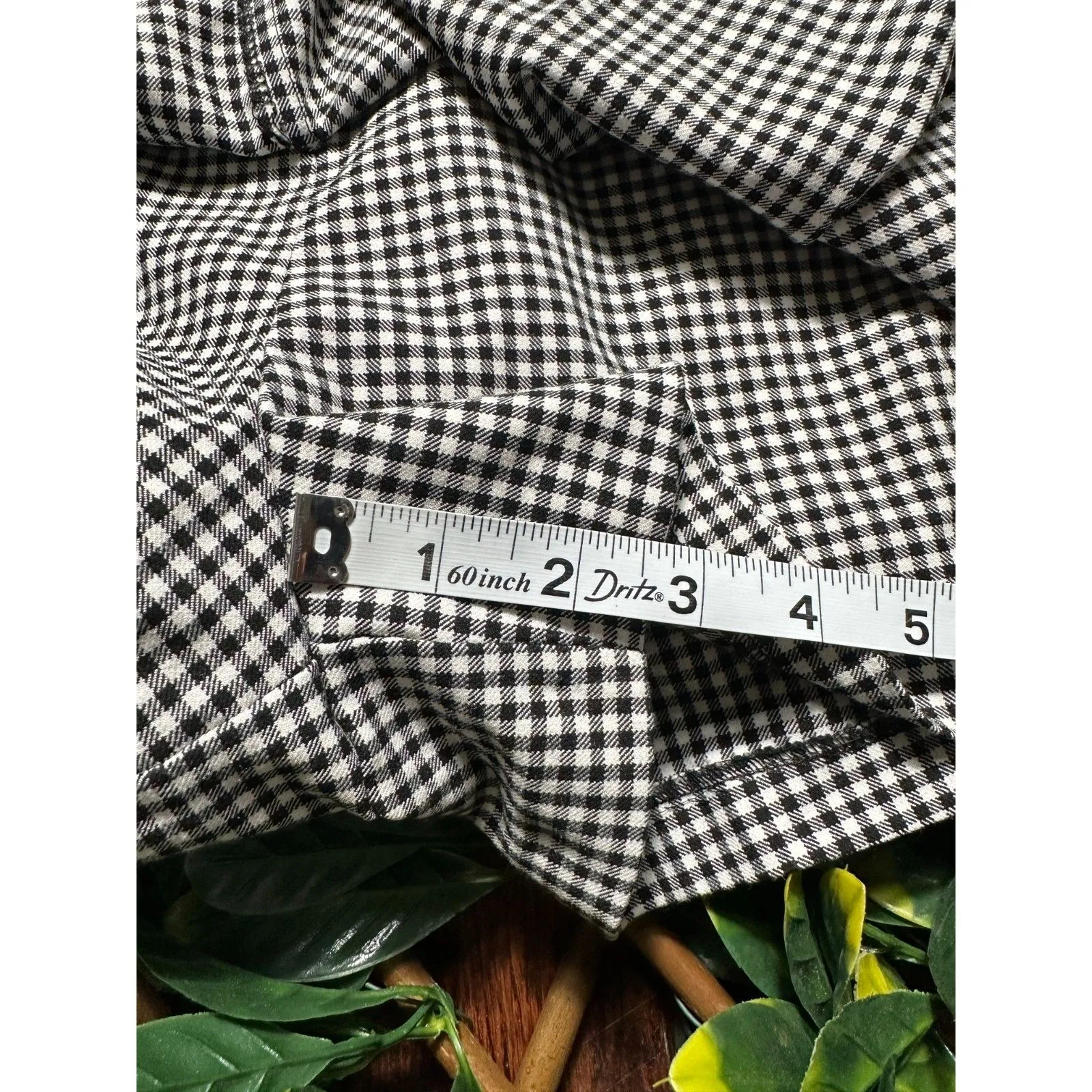 ZARA  Black White Gingham Skort Size Medium - Image 11