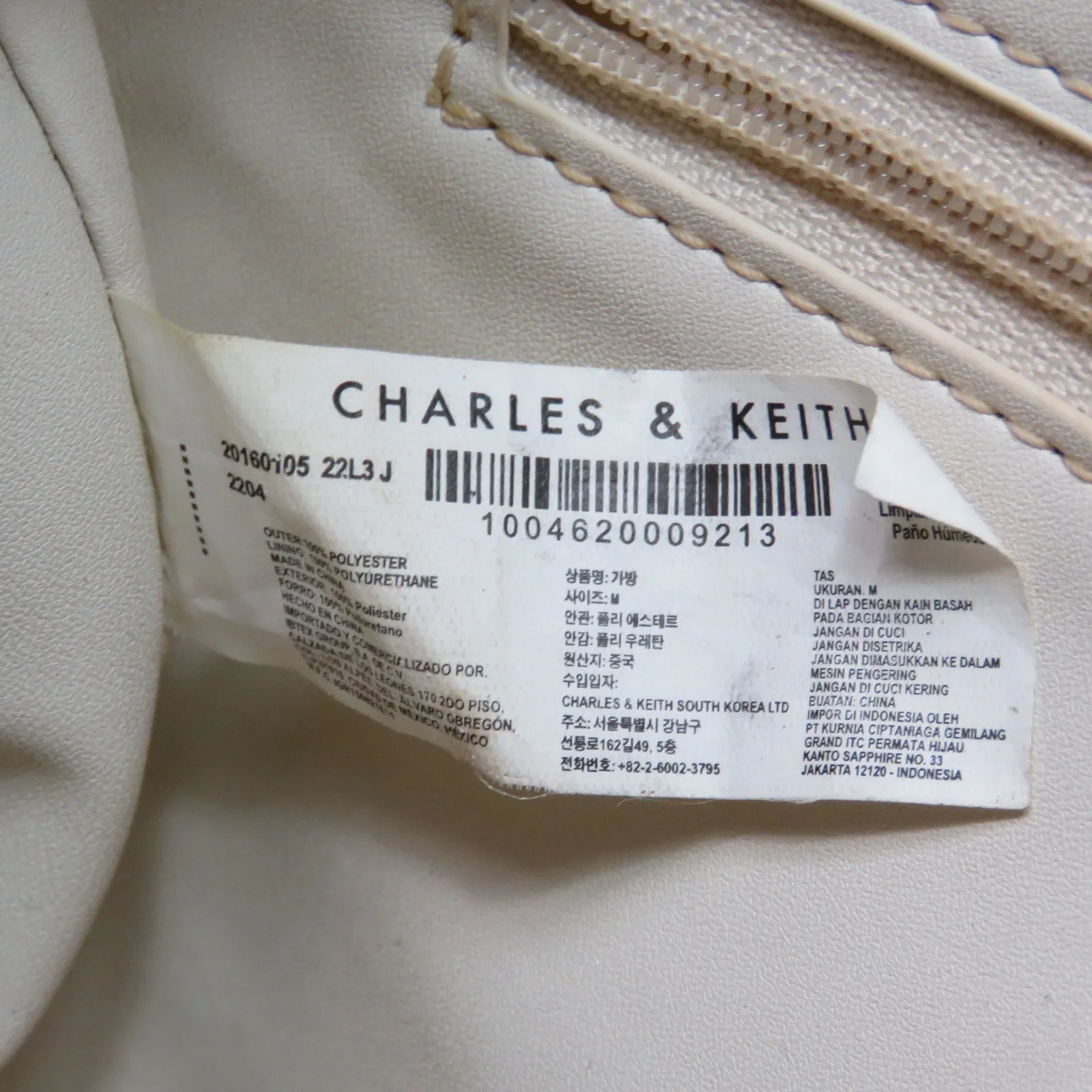 Charles & Keith Cream Tweed Asymmetrical Shoulder Bag - Image 13