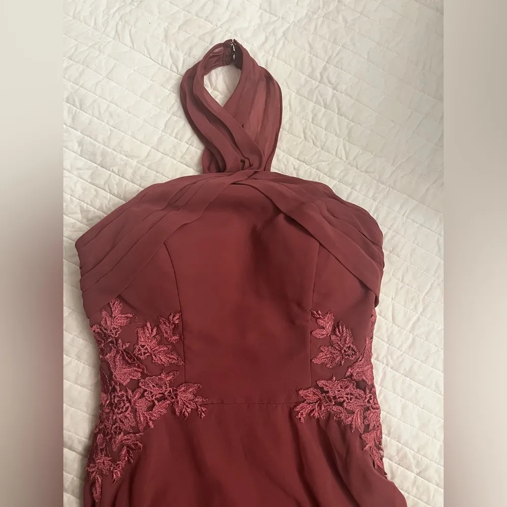 Morilee dusty rose pink formal chiffon dress - Image 6