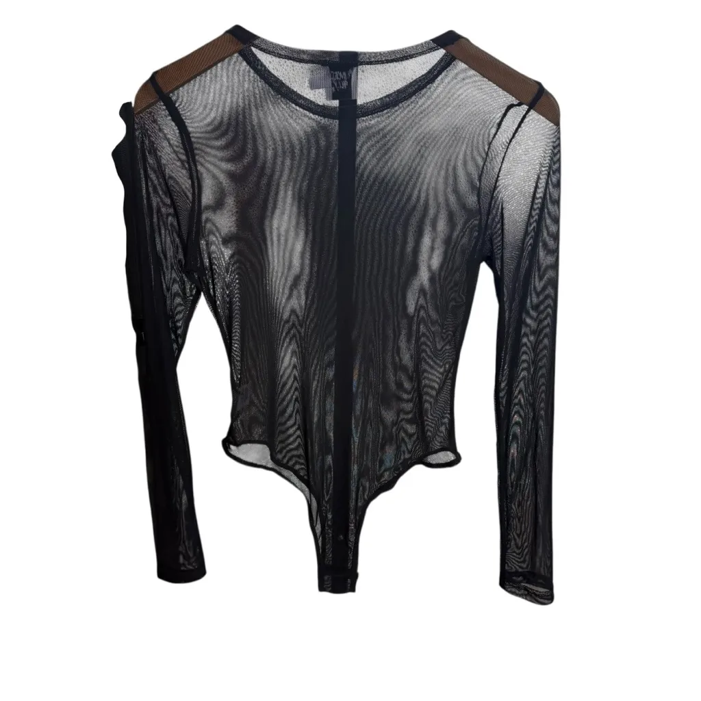 Princess Polly Size 6 Long Sleeve Sheer Mesh Bodysuit Black Baddie Going Out Top - Image 11